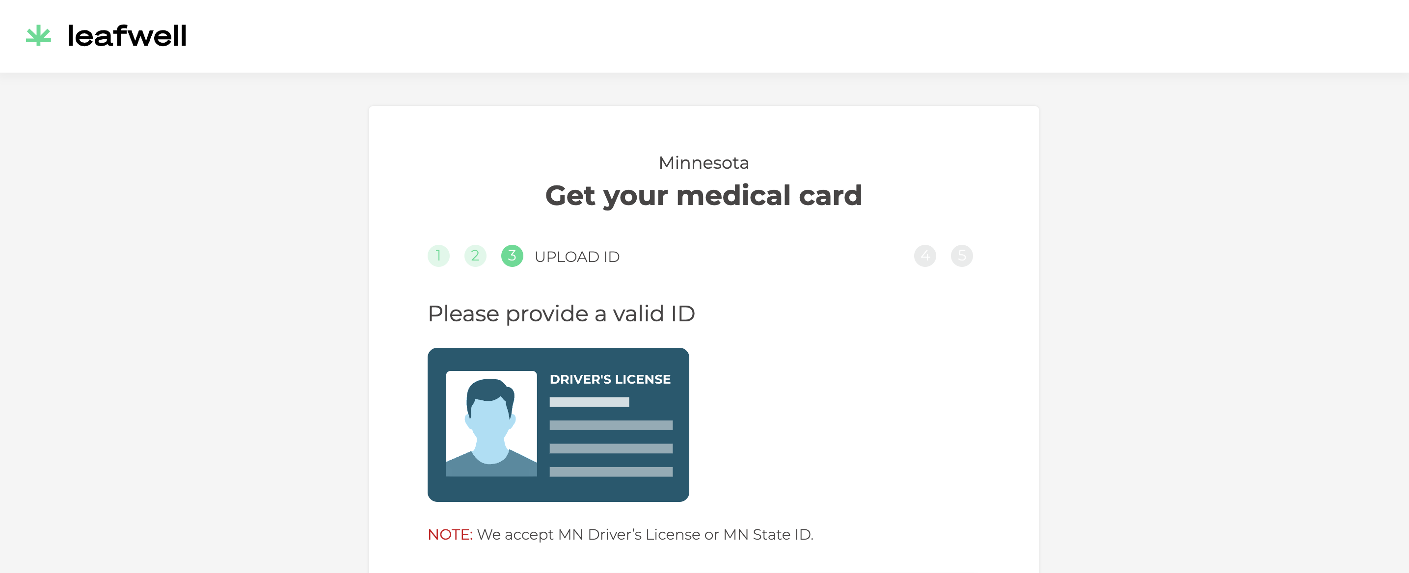 Registering for a medical marijuana card with Leafwell - first step.