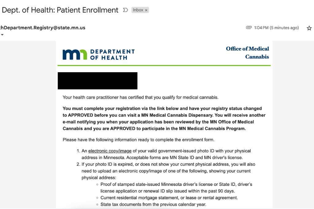 Minnesota's requirements for medical marijuana patients.