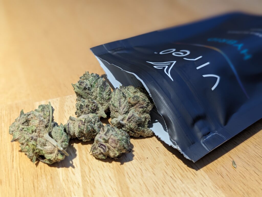 A picture of marijuana buds from a medical dispensary.